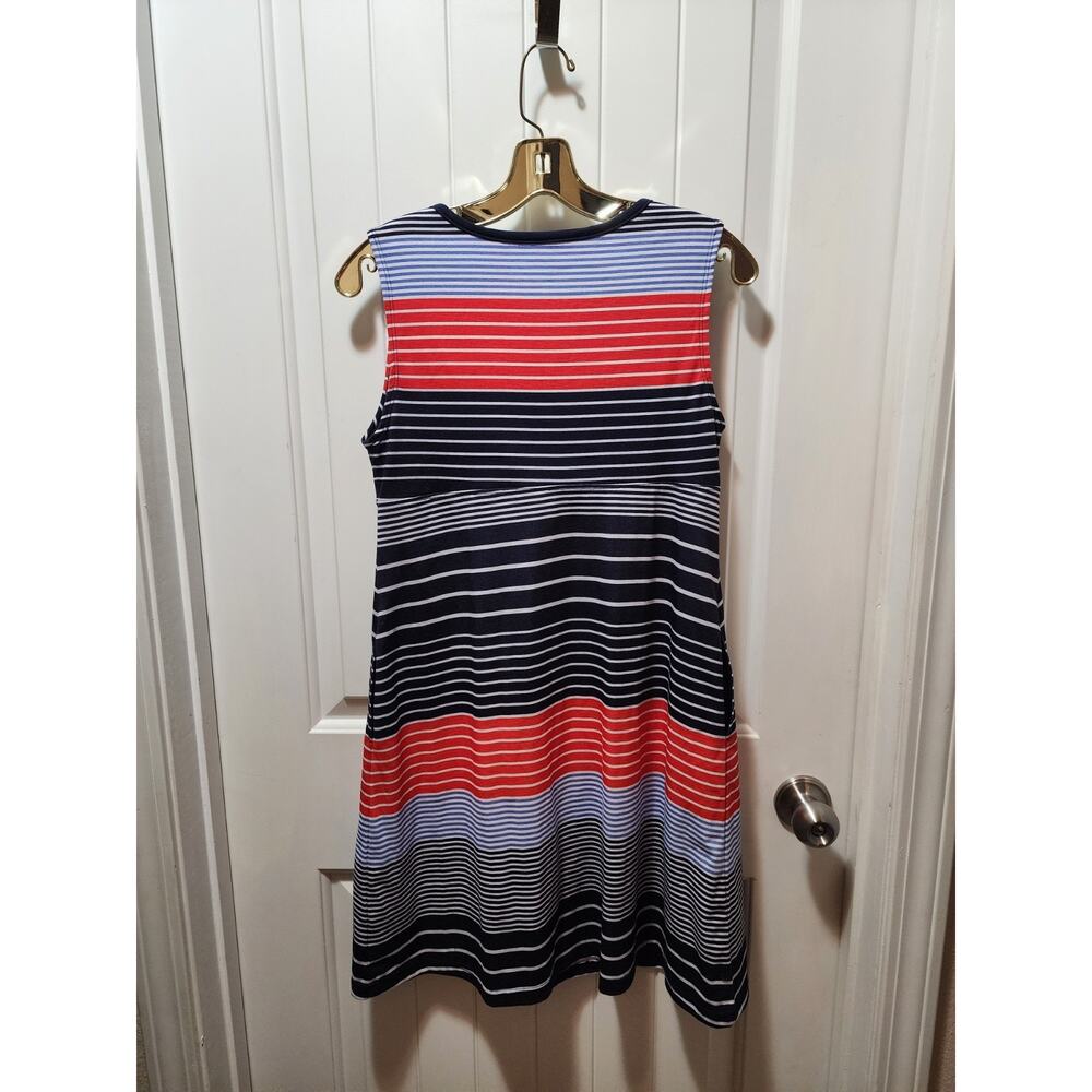 Gerry V-Neck Sleeveless Active Summer Dress Pockets Multicolor Patriotic Size S - Picture 6 of 9